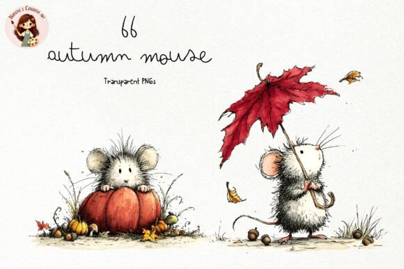 Download Cute Autumn Harvest Mouse PNG Clipart - Autumn Collection
