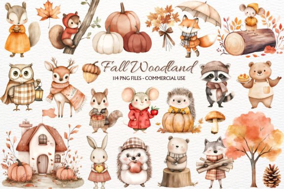 Download Fall Woodland PNG Autumn Animals Clipart - Autumn Collection