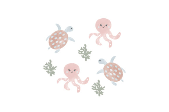 Download Watercolor Sea Animals Pattern - Watercolor sea Collection
