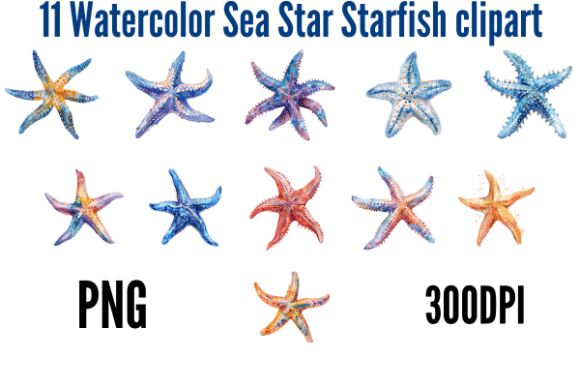 Download Watercolor Sea Star Starfish Clipart - Watercolor sea Collection