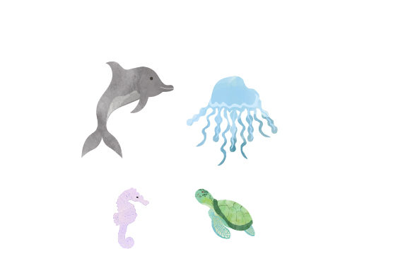 Download Watercolor Sea Animals Pattern - Watercolor sea Collection