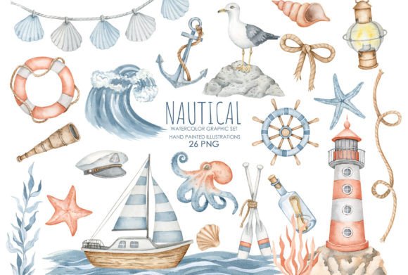 Download Watercolor Nautical Clipart - Nautical clipart Collection