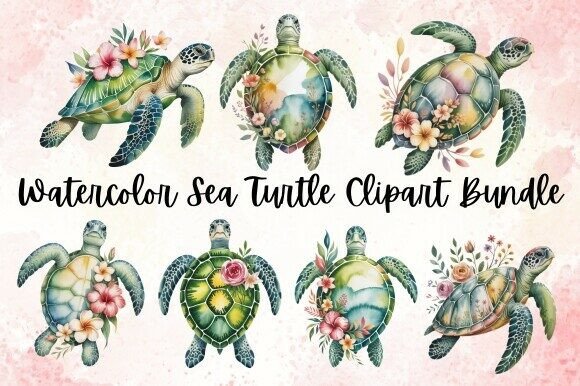 Download Watercolor Sea Turtle Clipart PNG Bundle - Watercolor sea Collection
